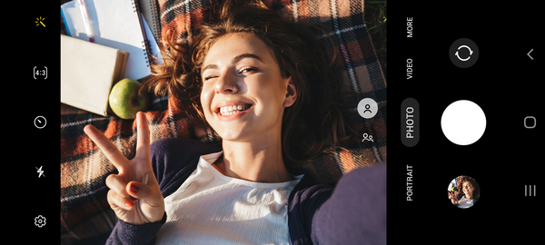 The Samsung Galaxy A14 G5 takes super selfies in landscape mode.   