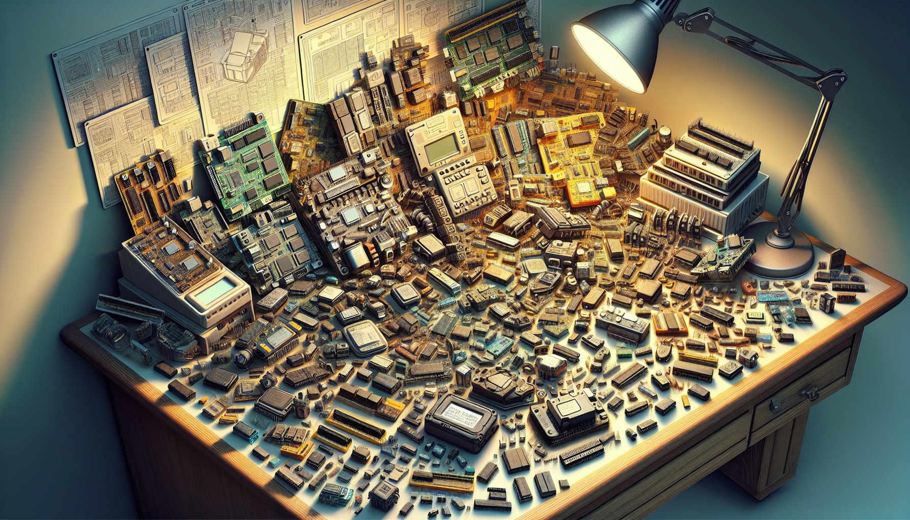 Illustration of various microcontrollers and development boards