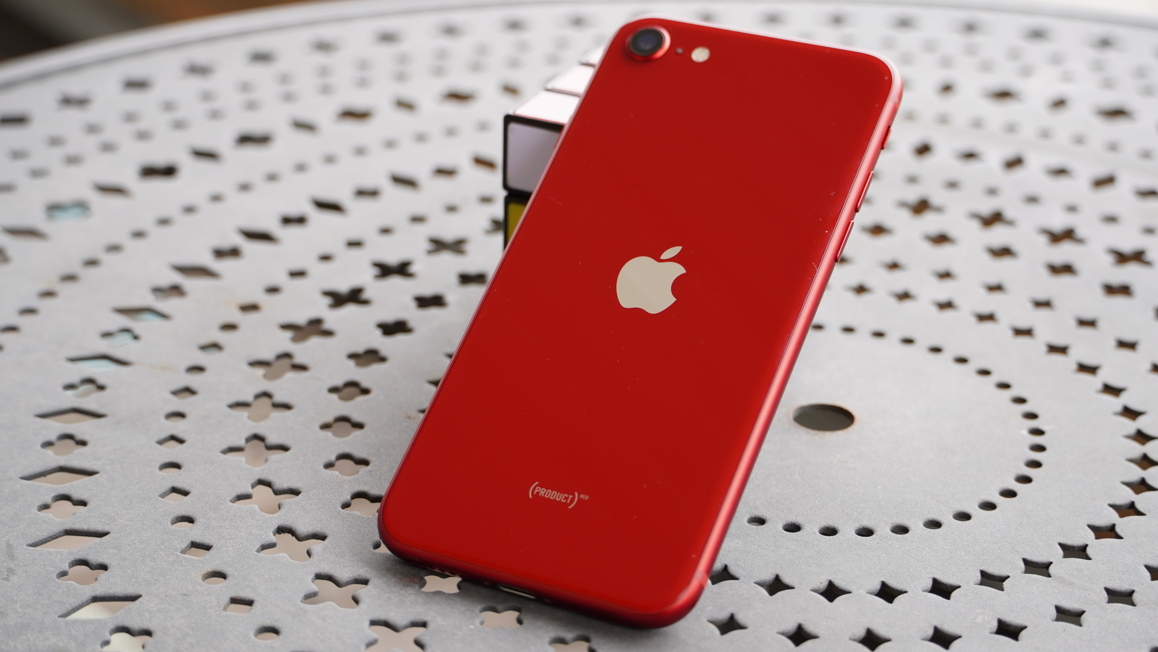 iPhone SE in red. 