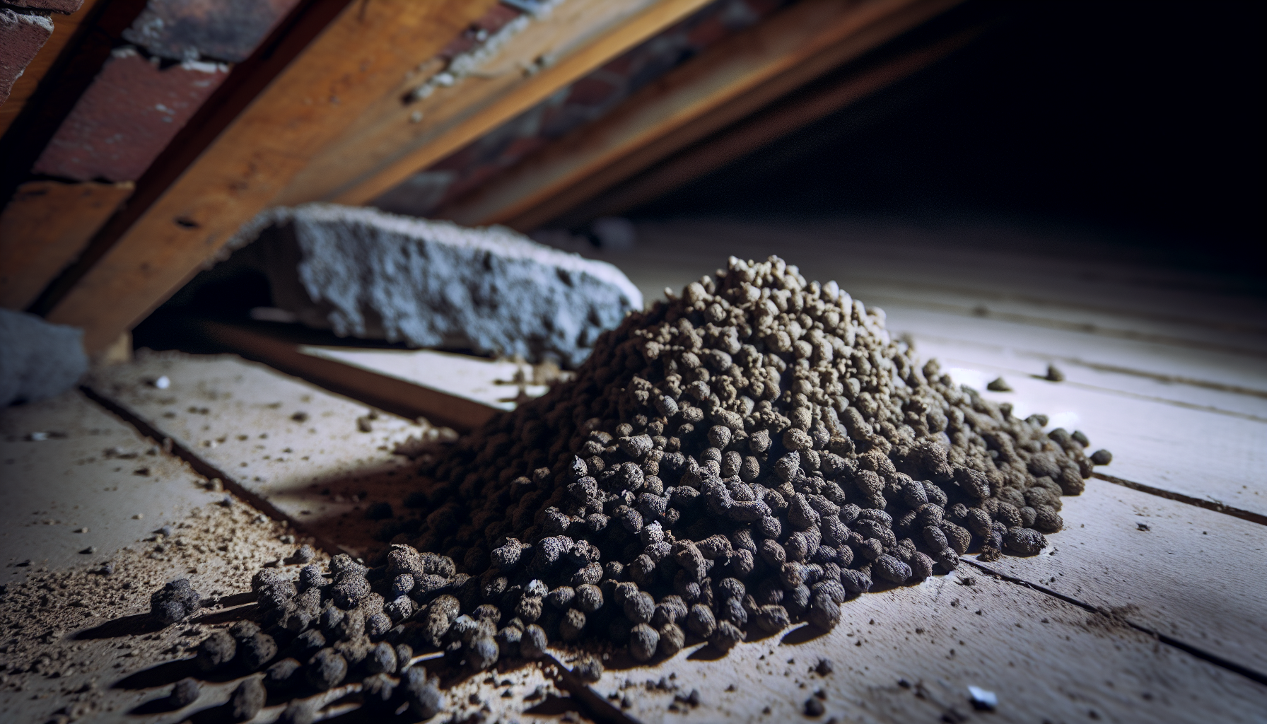 Pile of bat guano in an attic