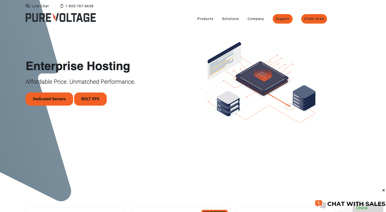 Pure Voltage unmetered dedicated server pricing and configuration page