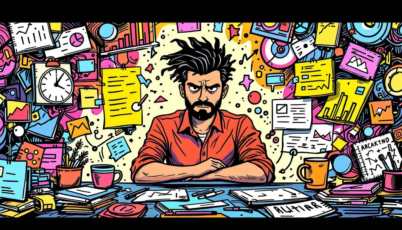 An entrepreneur managing stress while navigating business challenges.