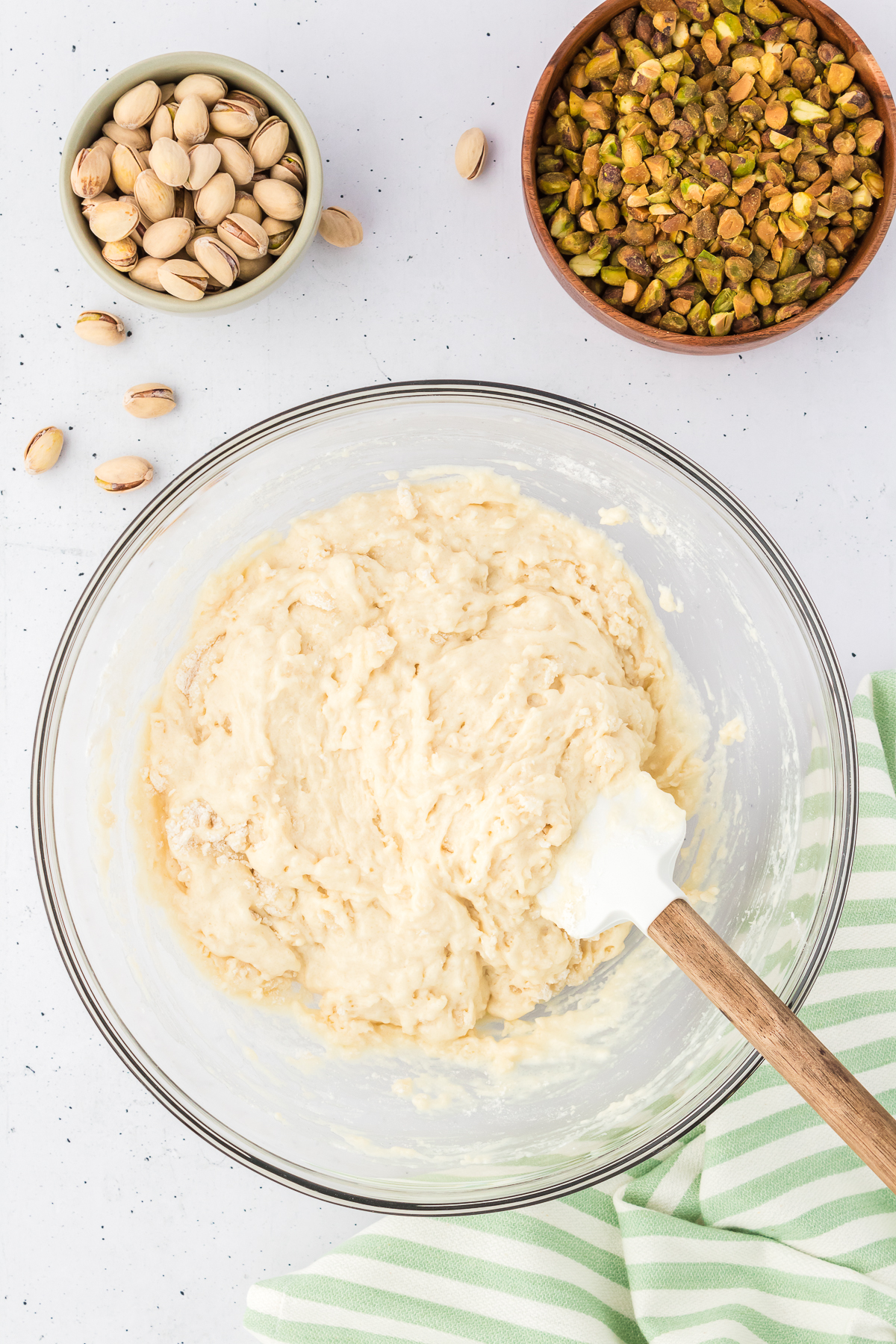 pistachio bread batter before pistachios are added