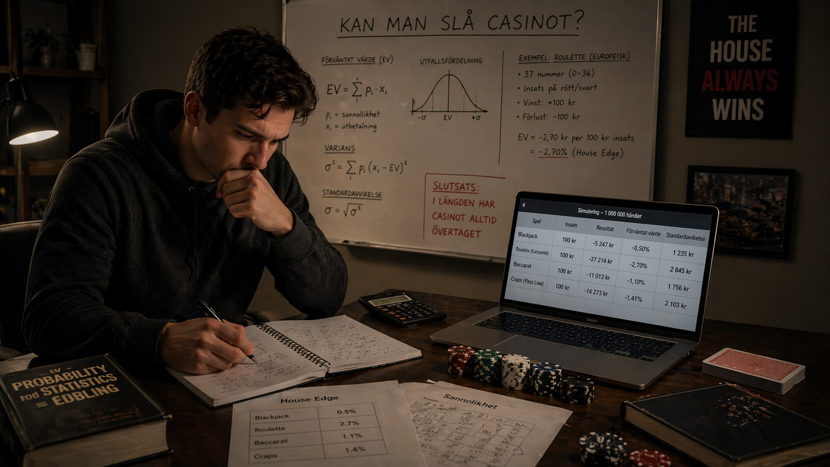 kan man slå casinot med strategi och matematik som visar husfördel och odds i casinospel
