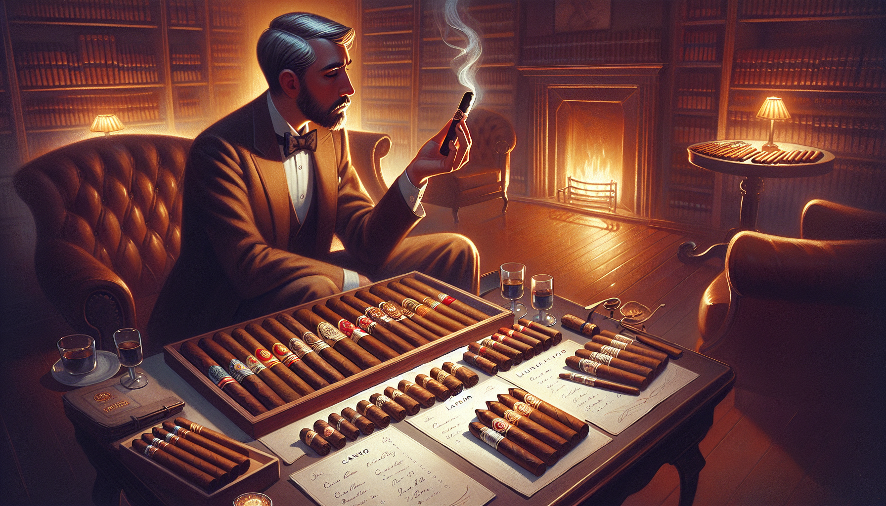 An illustration depicting the process of choosing the right lancero cigar.