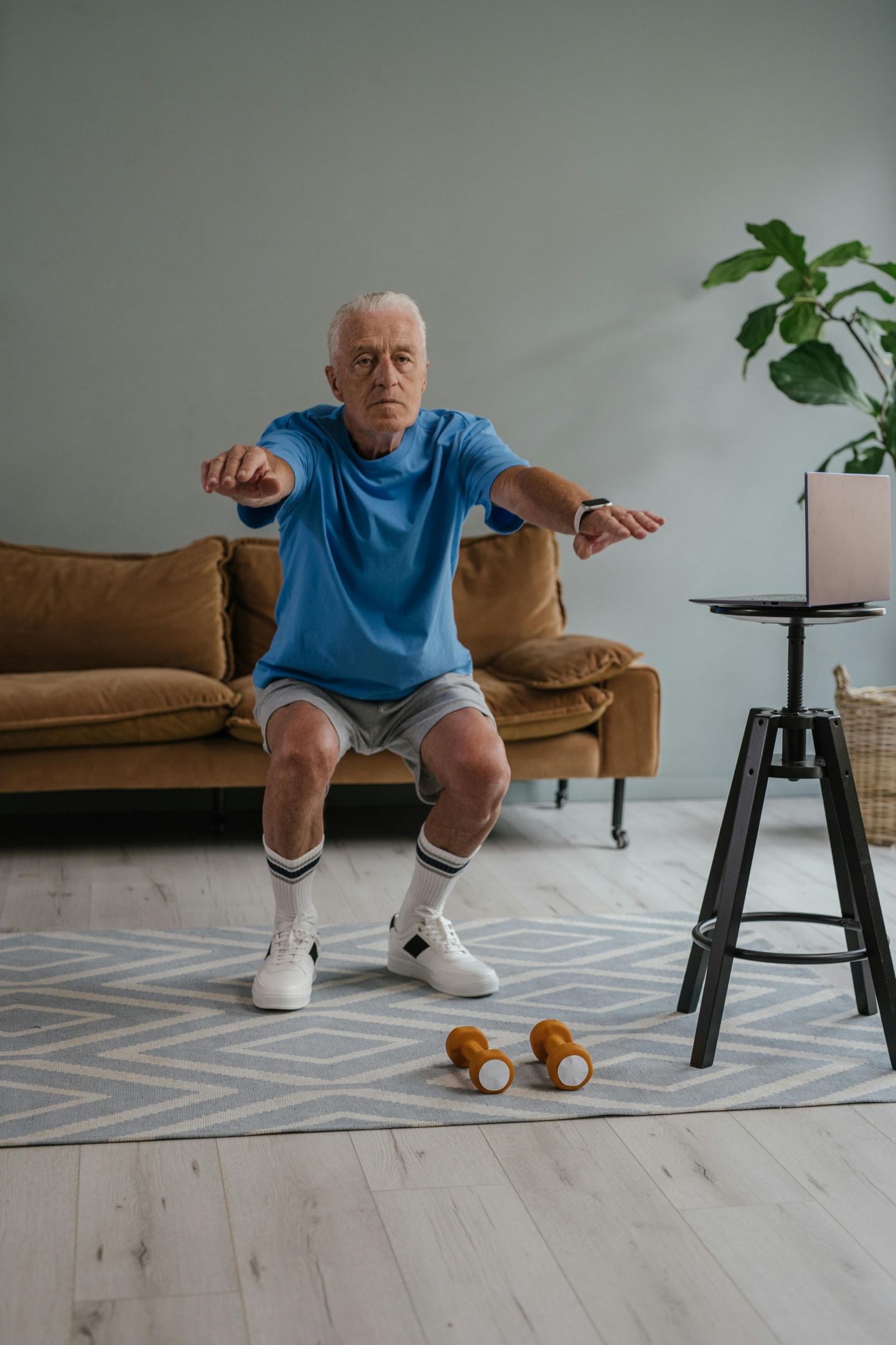 An image of a person performing mobility exercise.