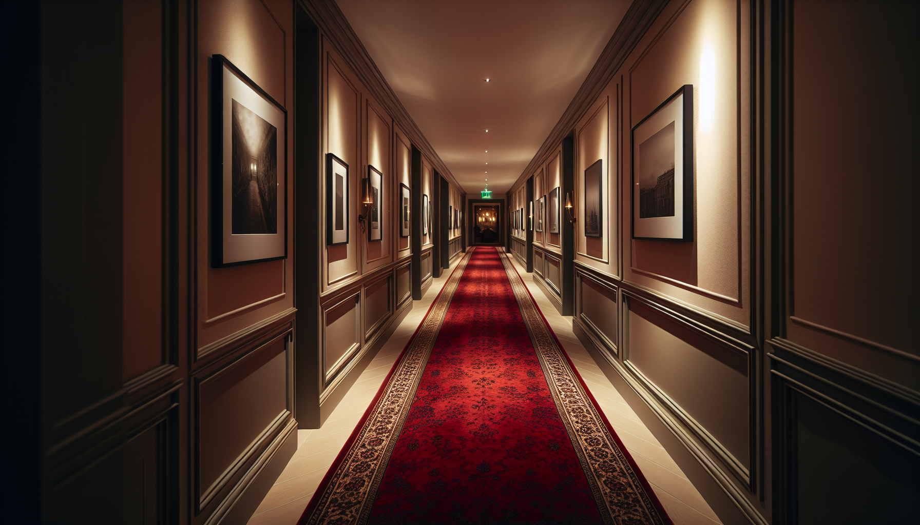 Hallway with a welcoming corridor created by a runner rug