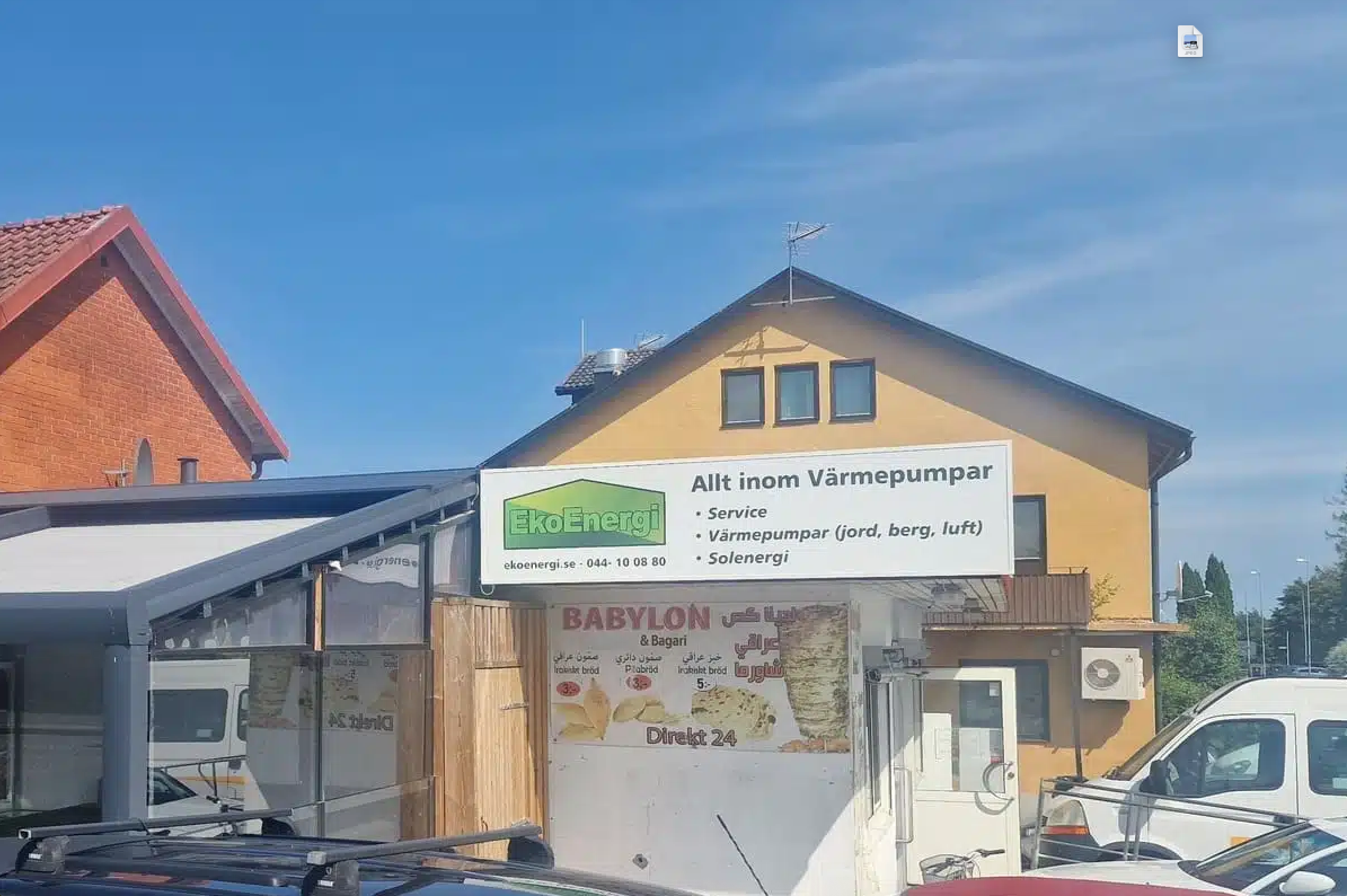 Fasaden av EkoEnergis kontor i Kristianstad