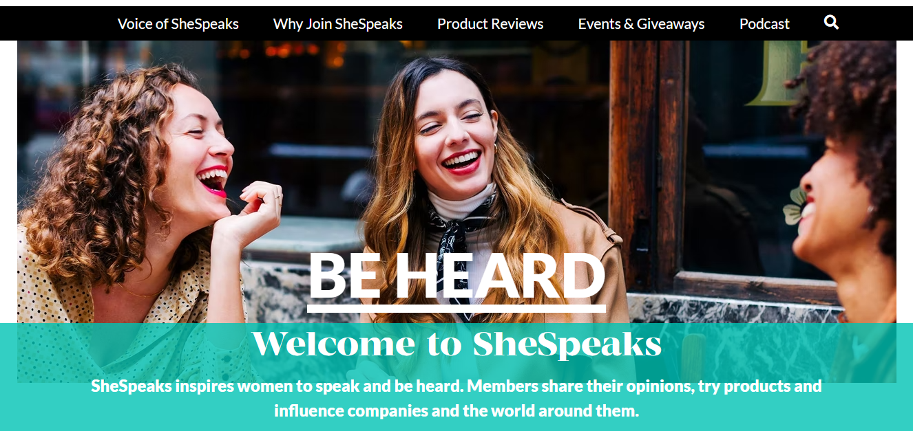 SheSpeaks to get free products