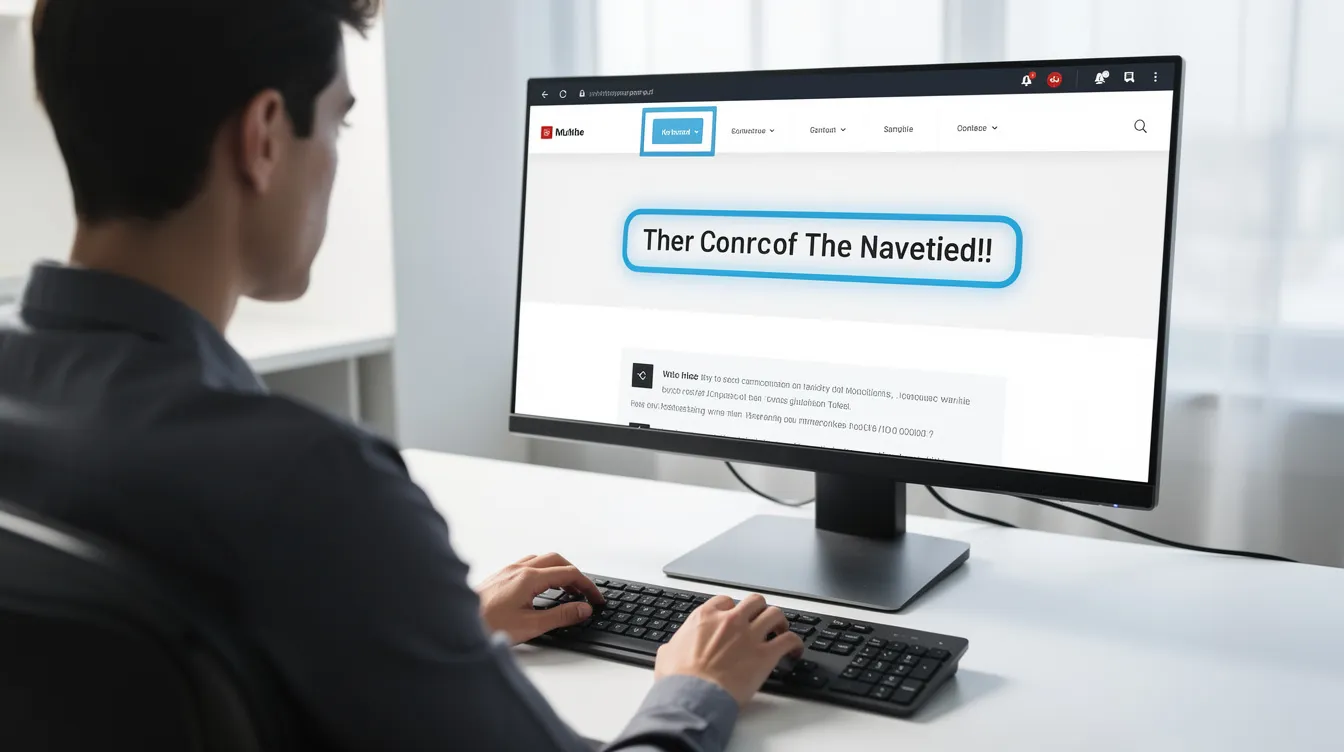 Navigating a site by keyboard, with a visible focus indicator highlighting the active menu item