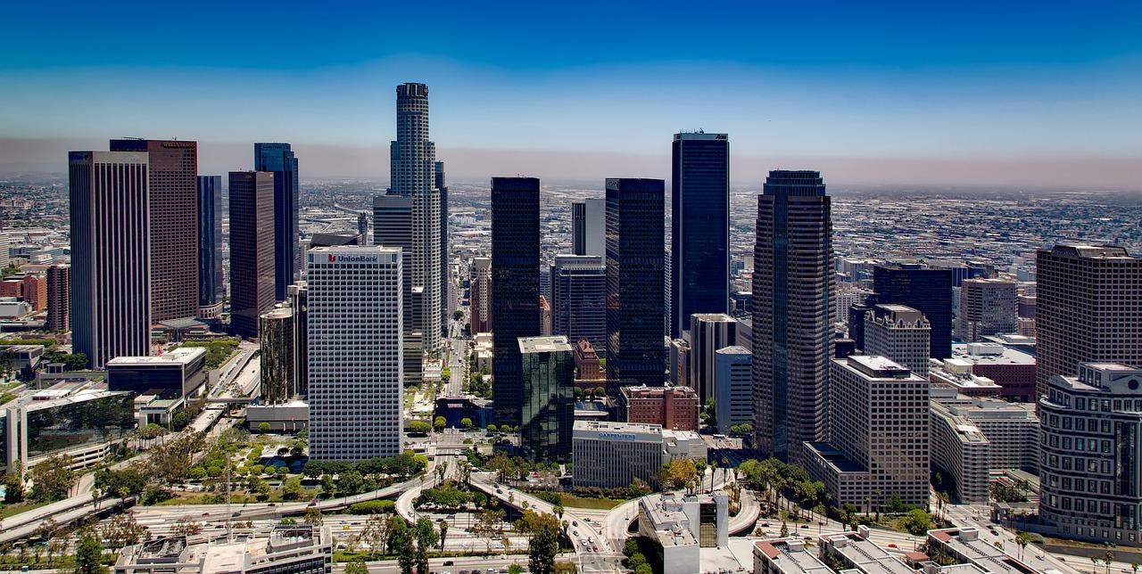 rehab centers in los angeles, a view of the city with a blue sky in the background