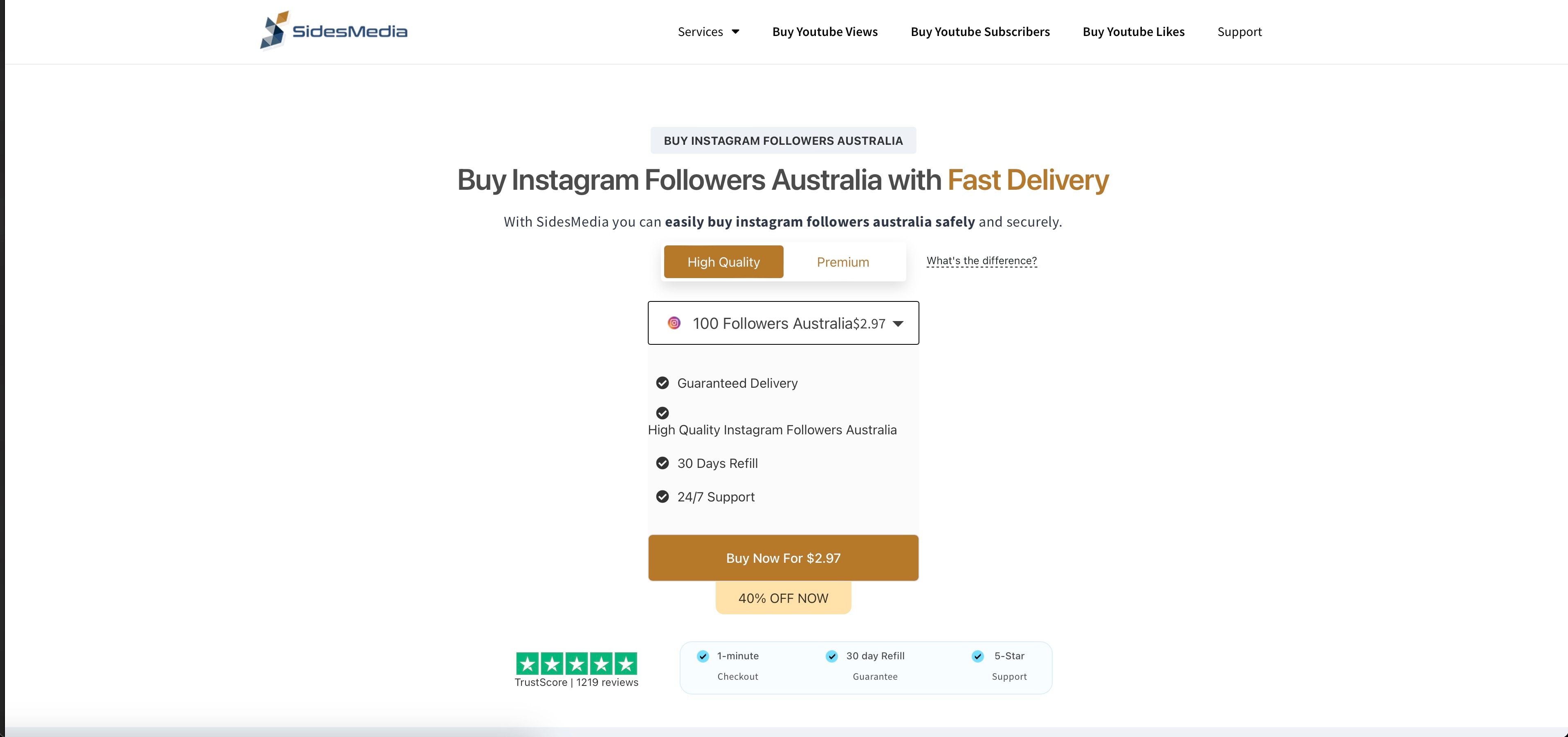 sidesmedia buy instagam followers australia page