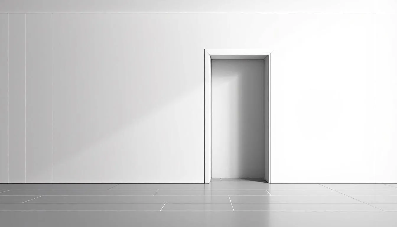 A hidden door integrated into a wall, demonstrating the concept of creating hidden spaces.