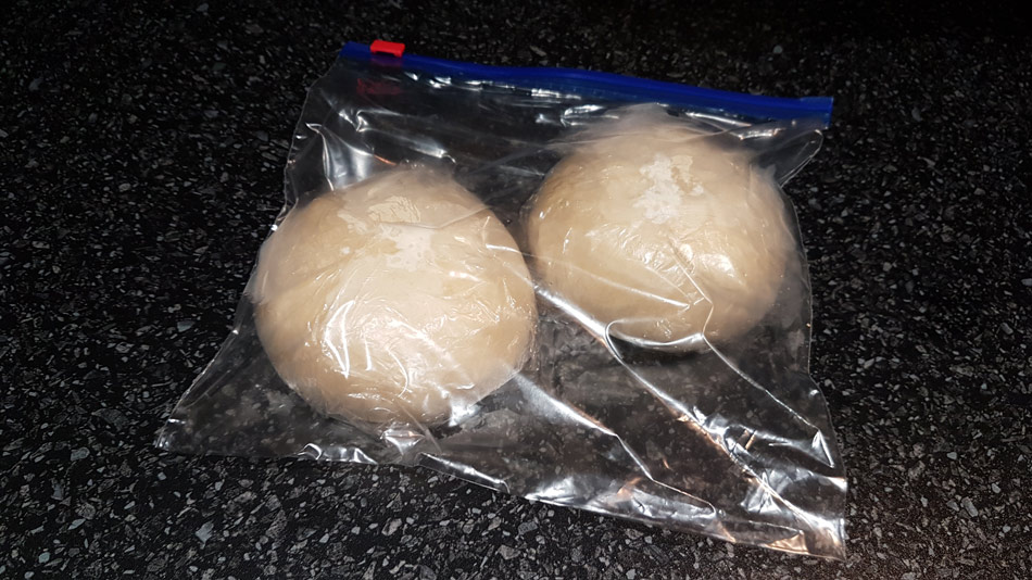 Sealed pizza dough