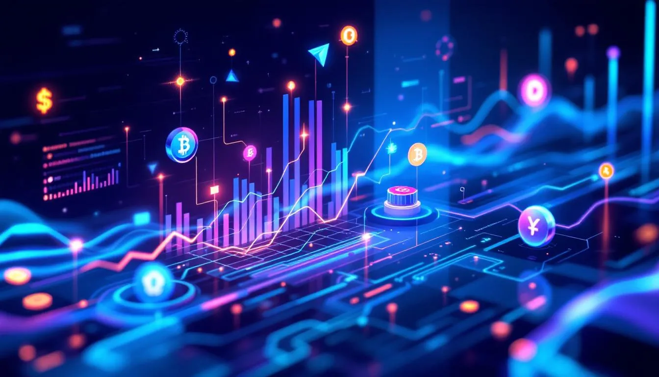 En graf som visar marknadsanalys av de bästa kryptovalutorna.