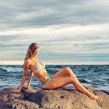 Free Images : girl, women, bikini, ocean, rock, rocks, laying, lay,  beautiful, cloudy, clouds, waves, wave, model, woman, hot, sea, swimwear,  photograph, beach, beauty, vacation, sky, sun tanning, summer, fun, shore,  leg,