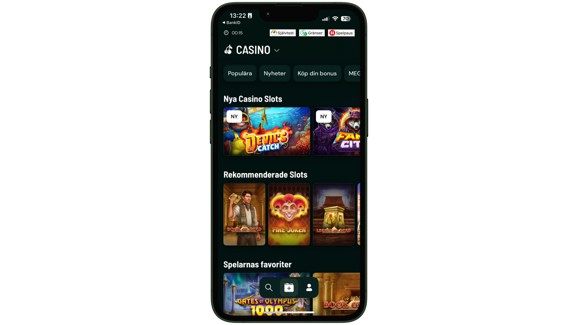 Paf casino utbud