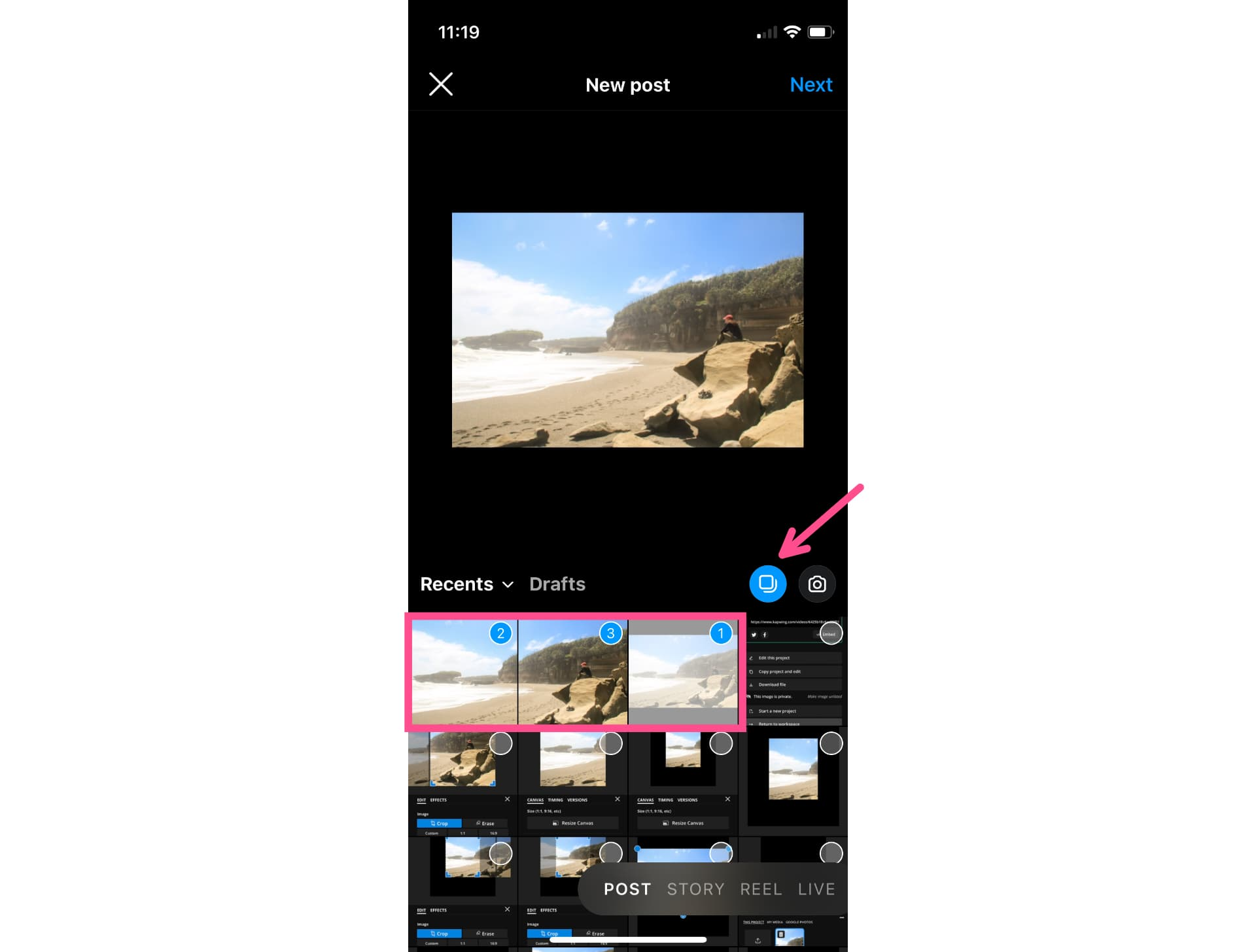 How to Post Multiple Images With Different Sizes to Instagram