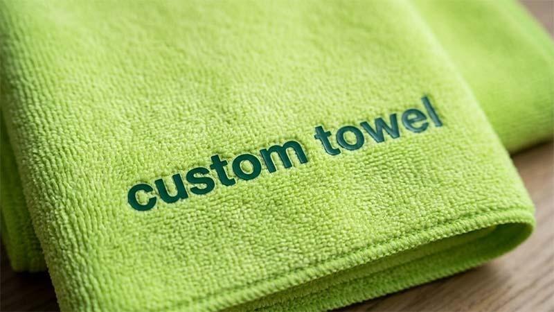 Heat Transfer Printing on Lime Green Towel