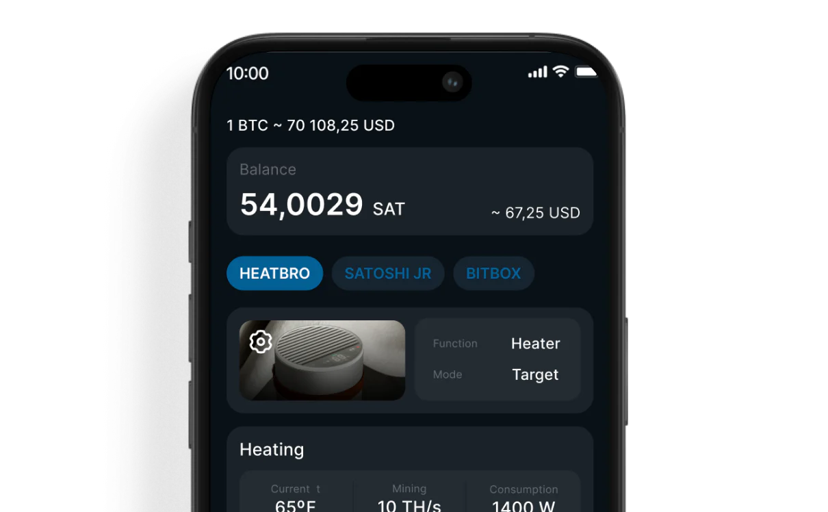 Safety precautions being demonstrated with the Heatbit Maxi space heater.