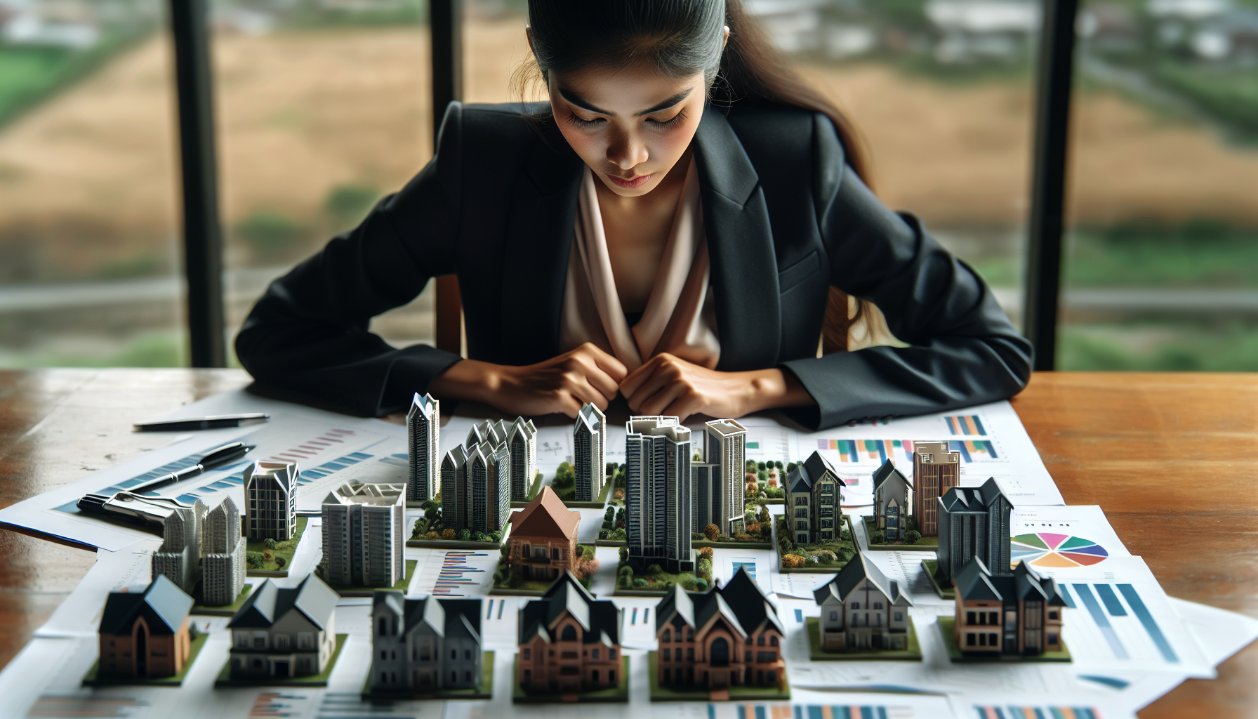 Real estate investor evaluating multiple replacement properties