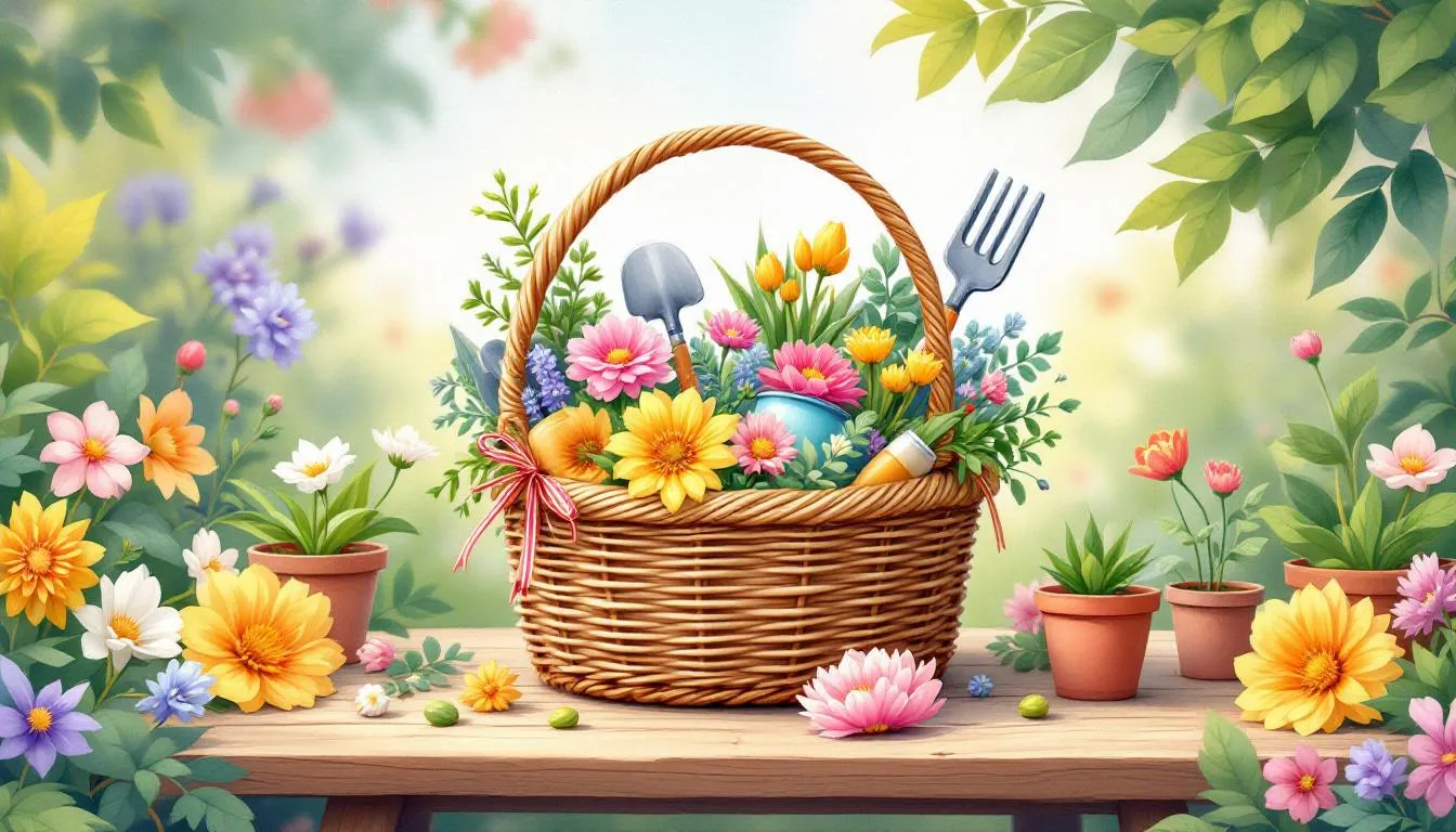 Green thumb gifts including gardening tools and plants, perfect for moms who love to nurture their gardens.