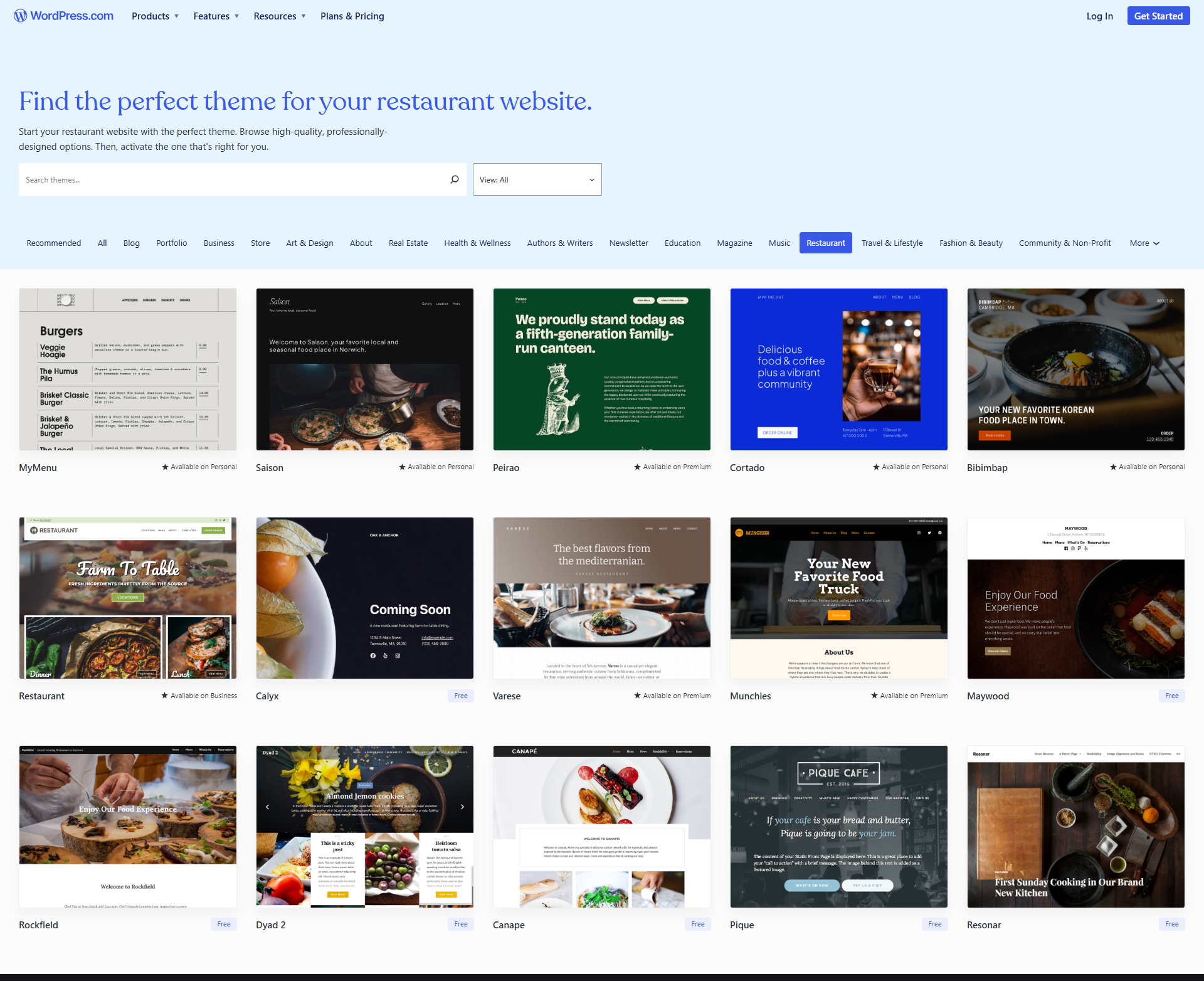 Thèmes WordPress et constructeurs pour les sites Web de nourriture