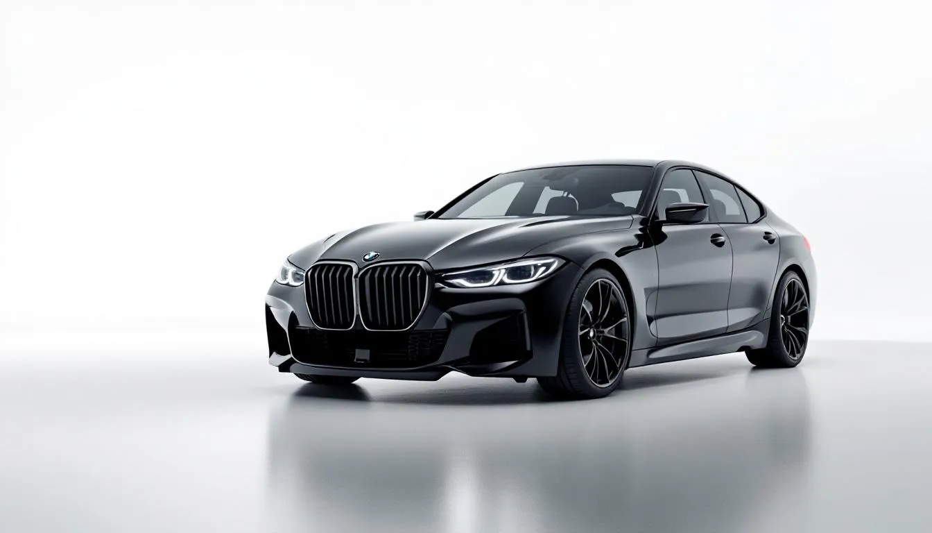 Ein BMW mit hervorgehobener VIN-Plakette zur Identifikation.