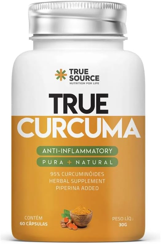 Cúrcuma em cápsulas da True Source. Fonte da imagem: site oficial da marca.