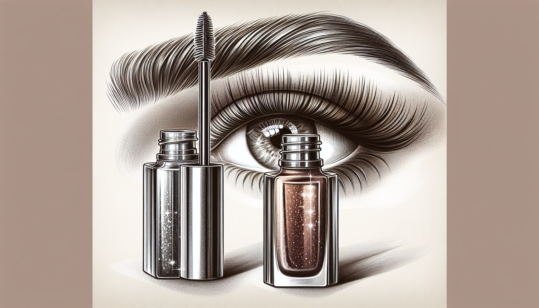 An illustration highlighting the difference between eyebrow serum and eyelash serum