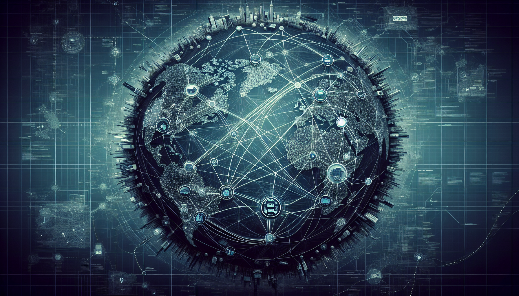 Illustration of global supply chain network