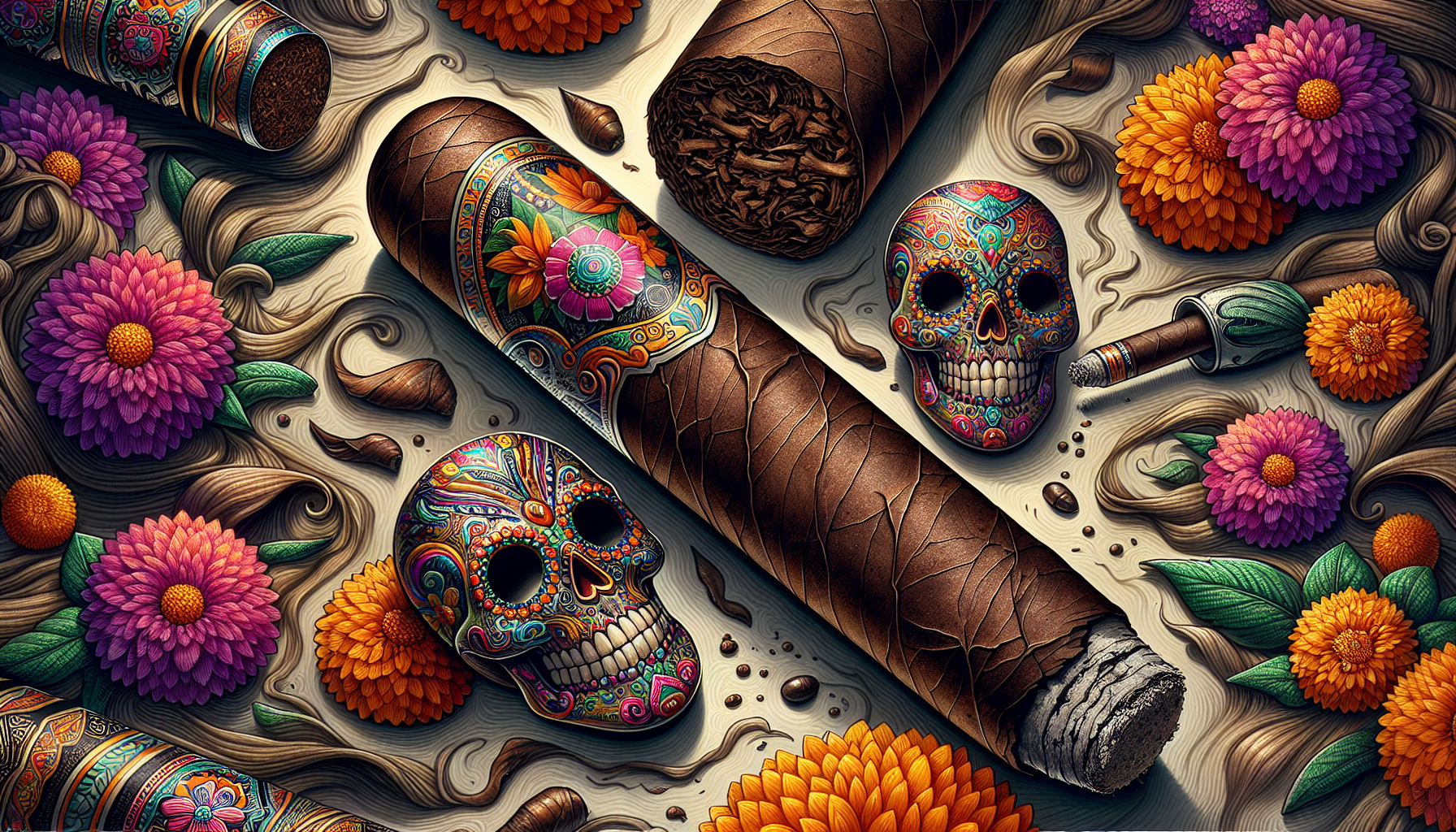 Aesthetic appeal of the Deadwood Sweet Jane Dia De Los Muertos cigar.