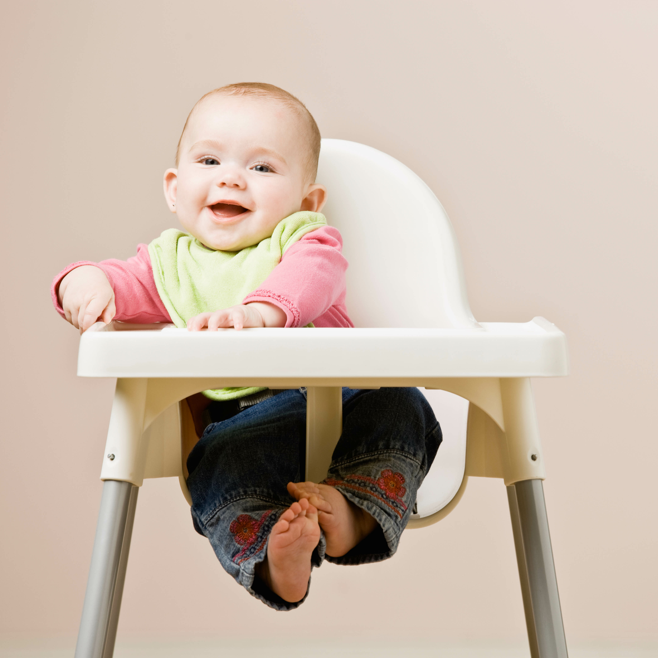 Baby in shop high chair