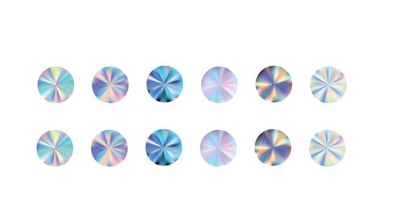 Holographic elements in hologram stickers 