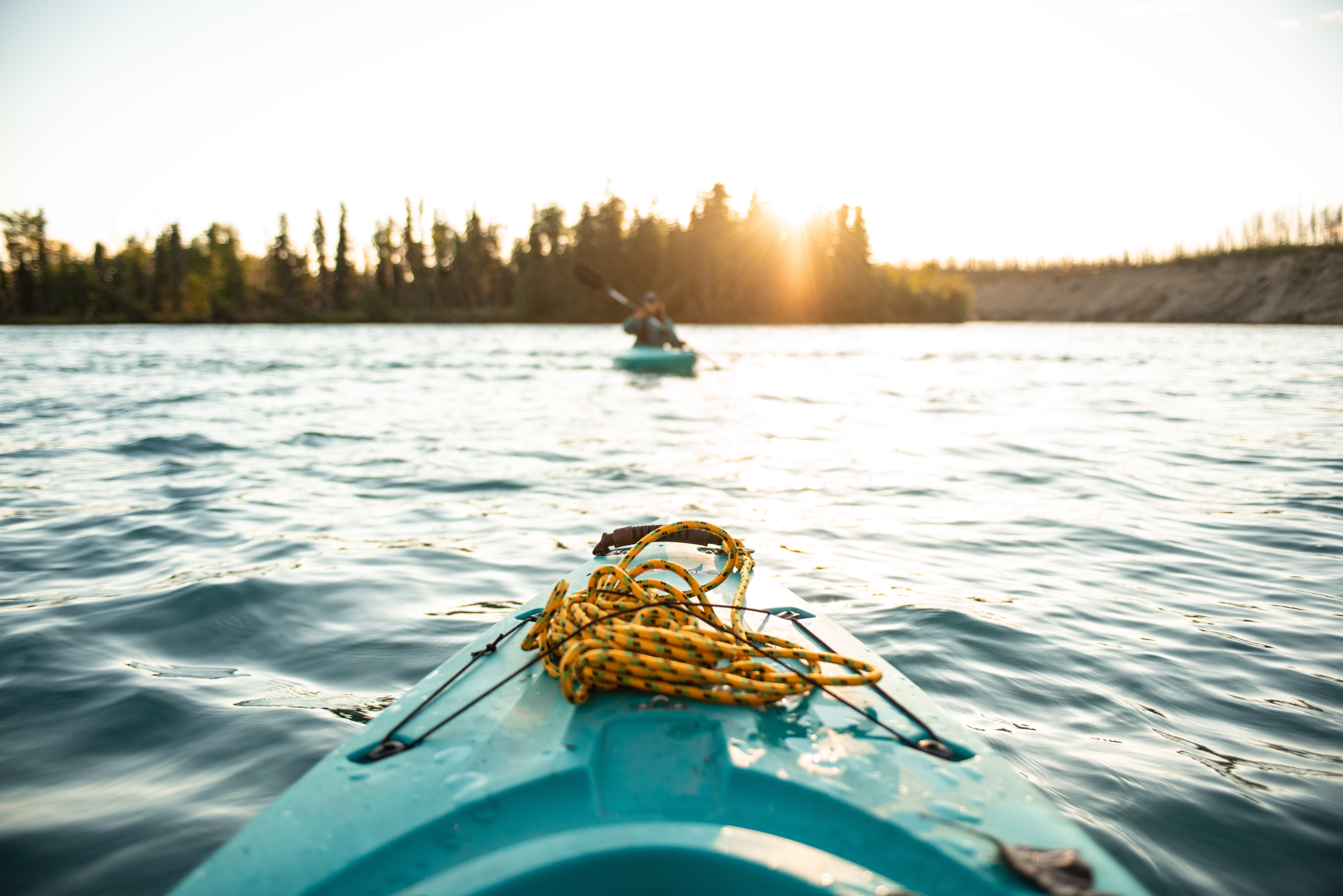 Kayaking on the crystal clear water of Lake Hovsgol