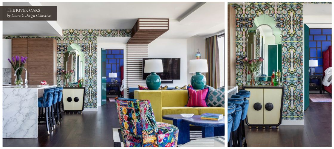 a boldly colorful River Oaks apartment