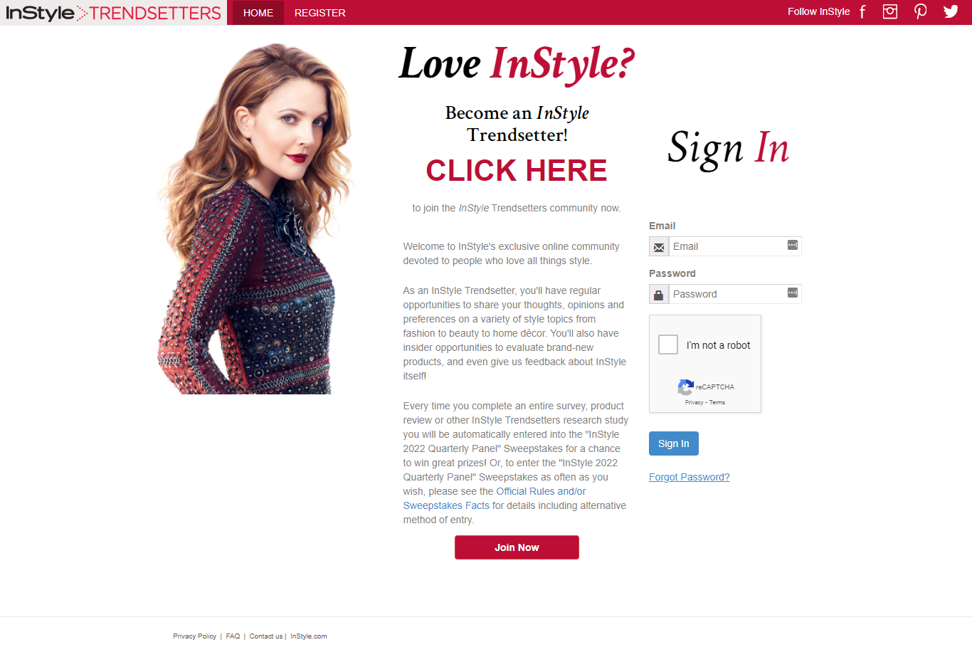 Love Instyle, a site where you can get free beauty products to review and test!