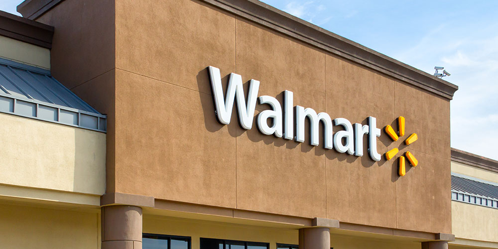 image of outdoor business sign for walmart.