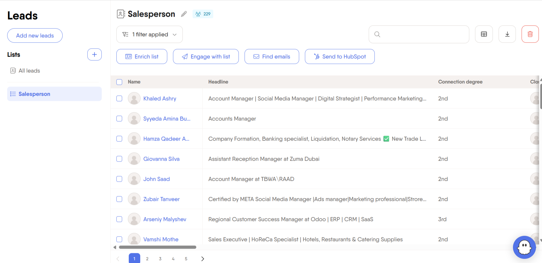 PhantomBuster AI Enricher adding business emails to LinkedIn leads