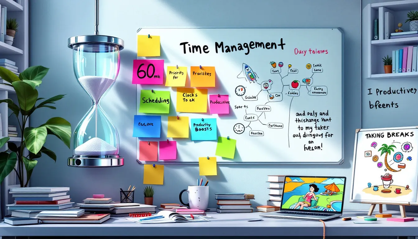 A timer and study materials representing time management strategies for how to prepare for CISSP exam.