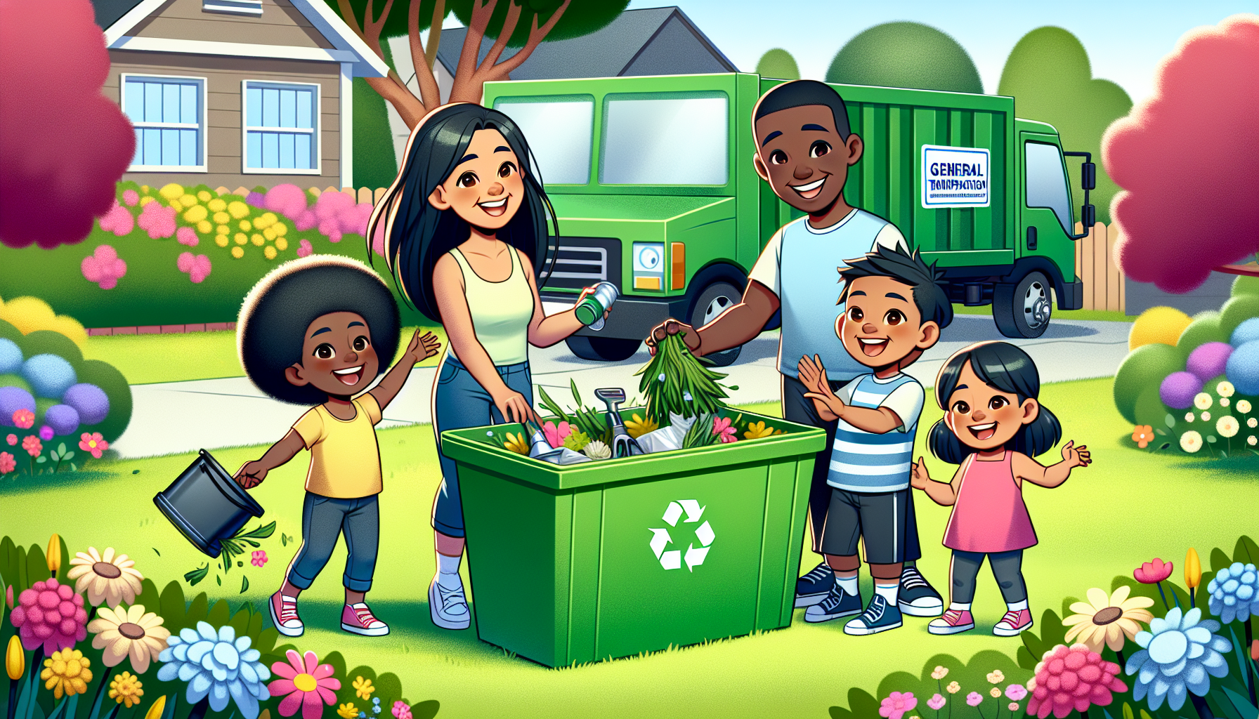 An illustration representing the benefits of choosing Waste Management for dumpster rental services.