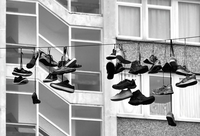 shoes, sneakers, window