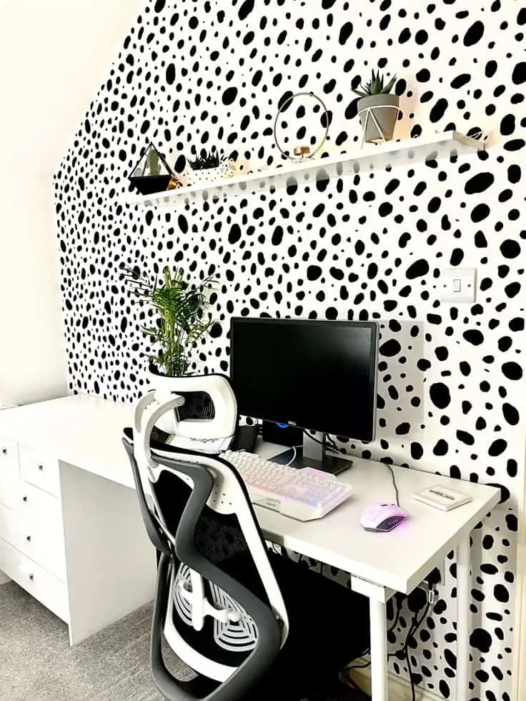 dalmatian spots wallpaper in office setting
