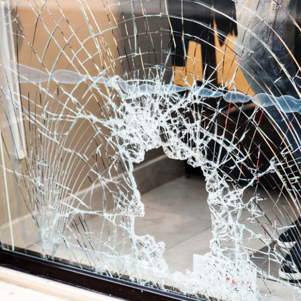 An image showing a broken window that needs replacement.
