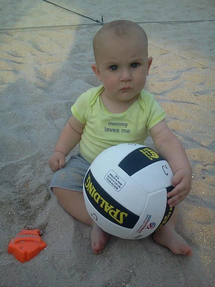 Beach volleyball baby Asher