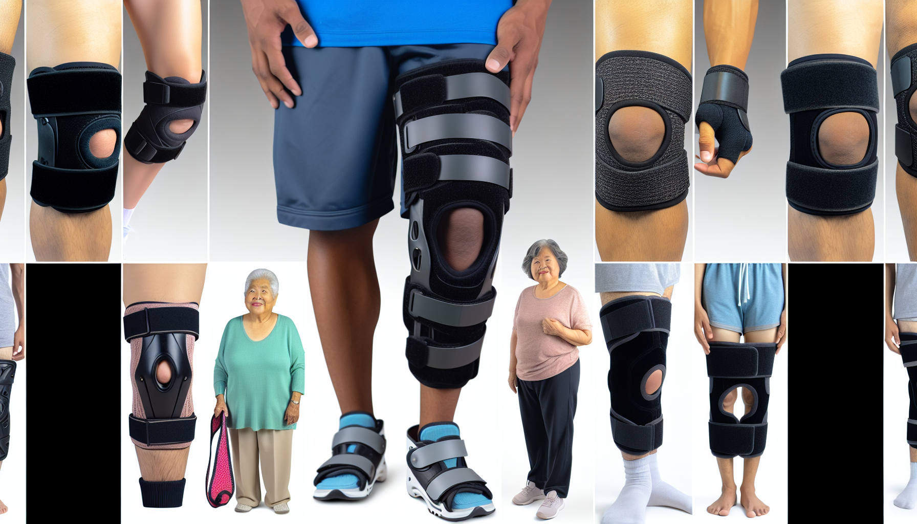 Photo of different types of knee braces for arthritis