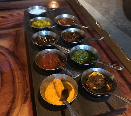 The delicious sauces to try with the bread at Sanaa in Animal Kingdom Lodge Kidani Village