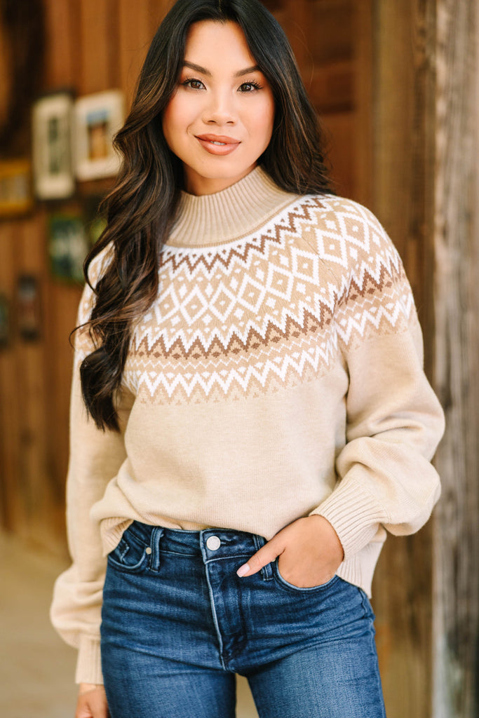 Fair Isle Sweater from Shop The Mint - https://shopthemint.com/products/give-you-fun-oatmeal-brown-fair-isle-sweater