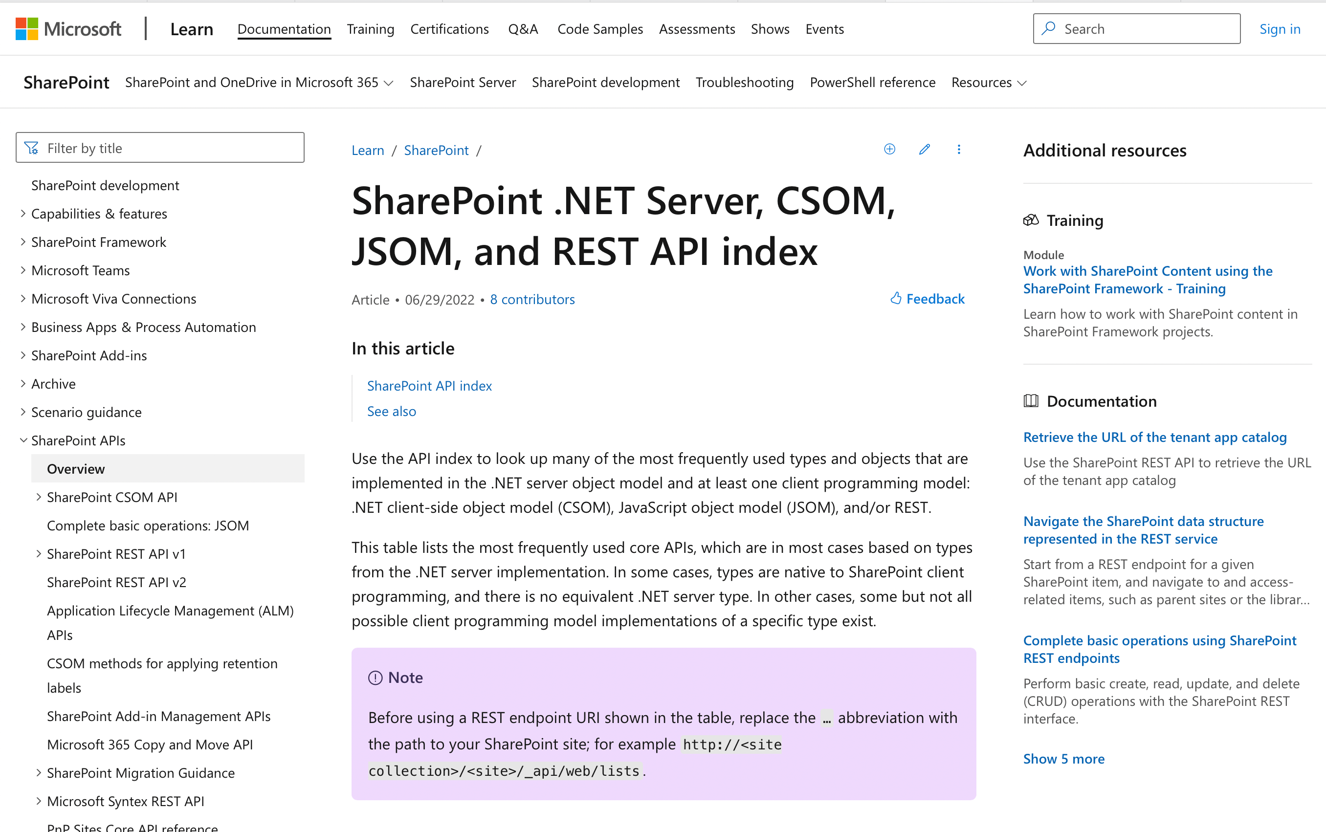 Using SharePoint API to access data