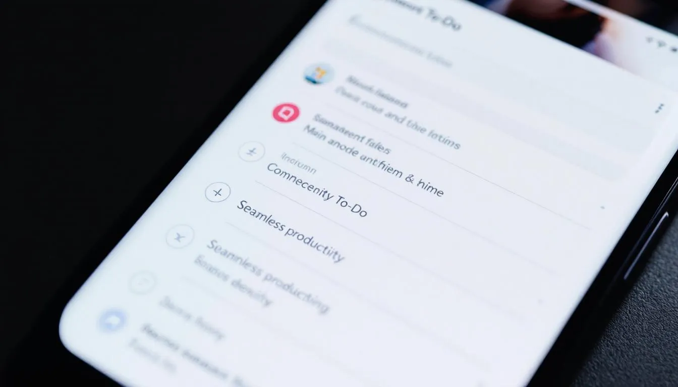 Écran de l'application Microsoft To-Do sur un smartphone, affichant une liste de tâches à faire.